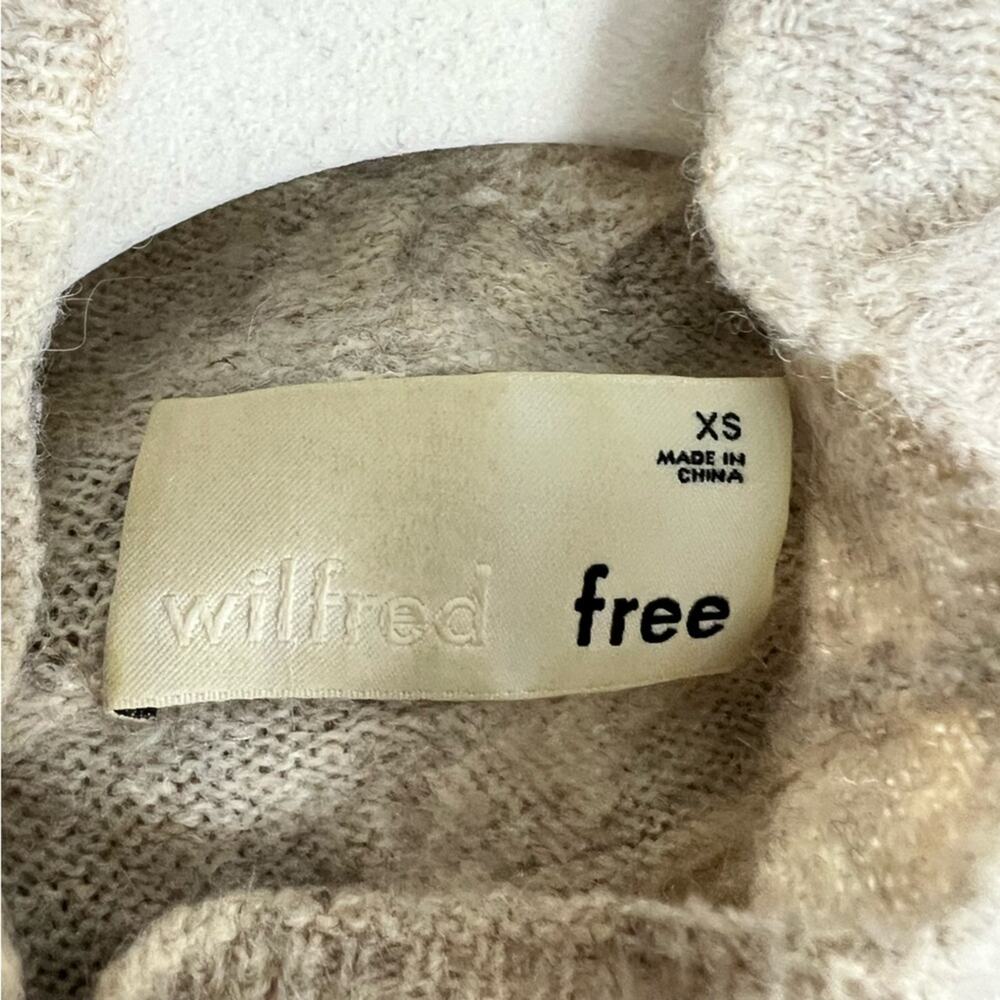 Aritzia Wilfred Free Mical Sweater Oatmeal sz XS Alpaca Wool Blend Turtleneck - Picture 8 of 10